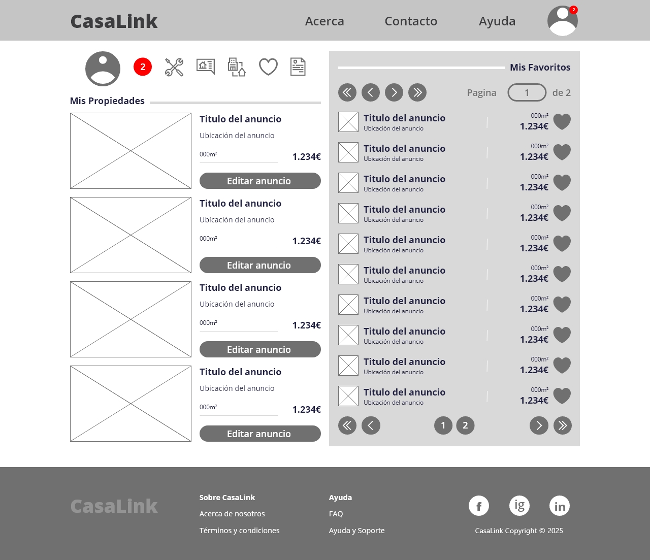 Wireframes iniciales